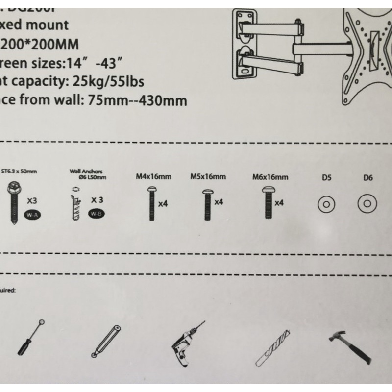 Telescopic Bracket TV Swivel Braket TV 14 17 19 21 32 37 40 42 &quot; Inch