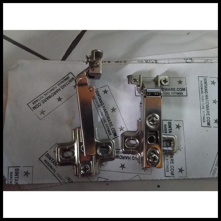 Engsel Sendok Frame Aluminium Biasa Slide On Lurus Dan Bungkuk - Lurus