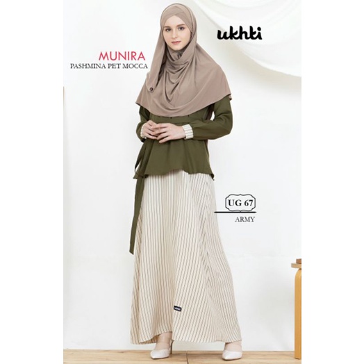 LIMITED TERBARU GAMIS UKHTI KOMBINASI POLOS DAN SALUR ROSECREPE UG 67