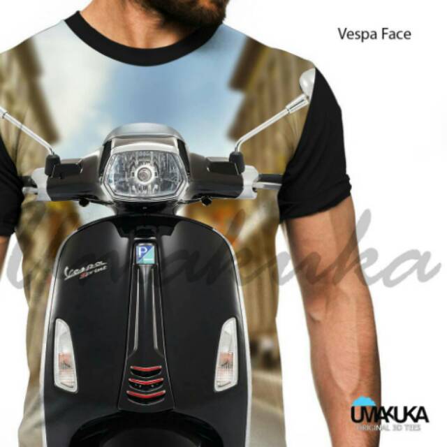 Kaos full print 3D Vespa Face