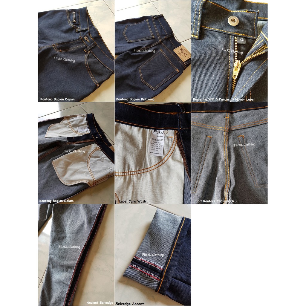 Celana Jeans Denim Pants Panjang Selvedge Accent Accient Ancient