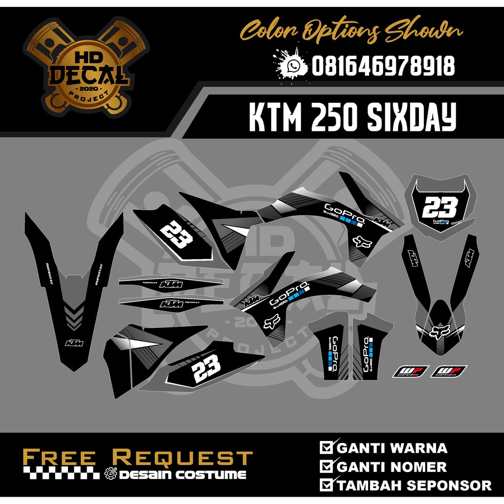 DECAL KTM 250 SIXDAY DECAL SIXDAY STRIPING KTM 250 STRIPING SIXDAY 09