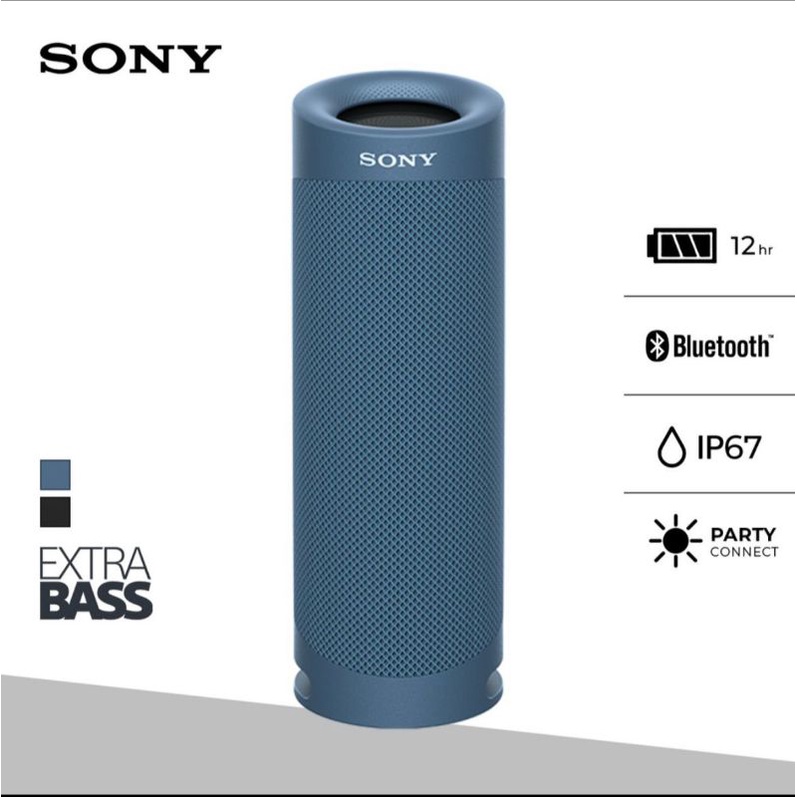 Speaker Sony SRS-XB23 Speaker Bluetooth Extra Super Bass Battery Up to 12h - Blue Portable Wireless
