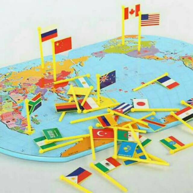 MAP OF THE WORLD - NATIONAL FLAG