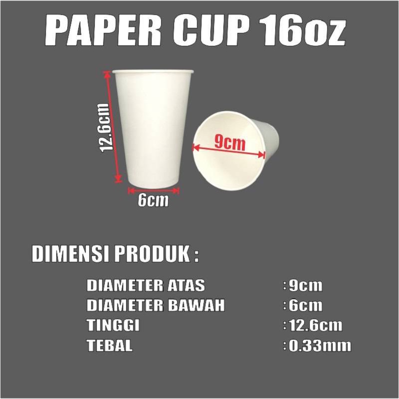 Paper Cup 16oz Perdus 1000pcs Gelas Kertas 480ml Coffee 16 Oz Murah Surabaya Semua Jasa Kirim