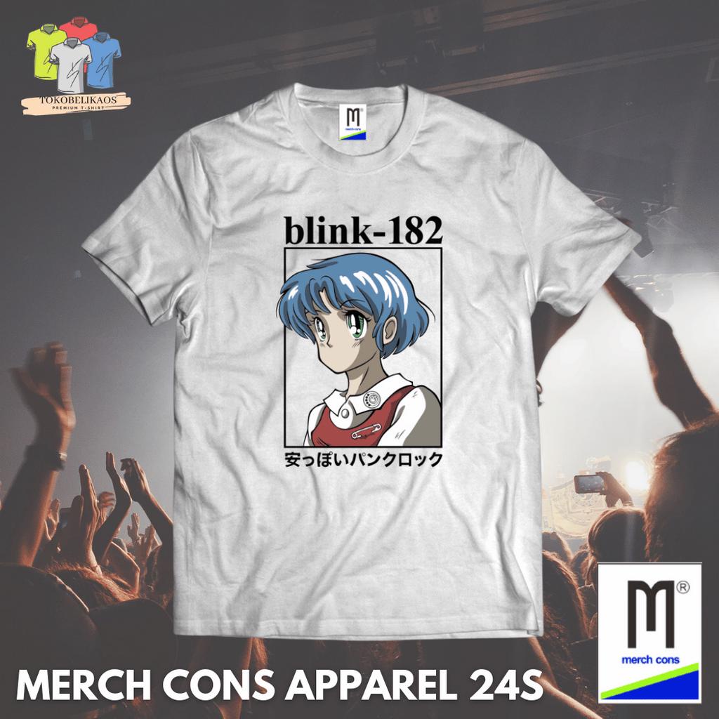 PMD165 | KAOS BAND BLINK-182 ANIME GIRL TAG MERCHCONS APPAREL | SIZE LUAR
