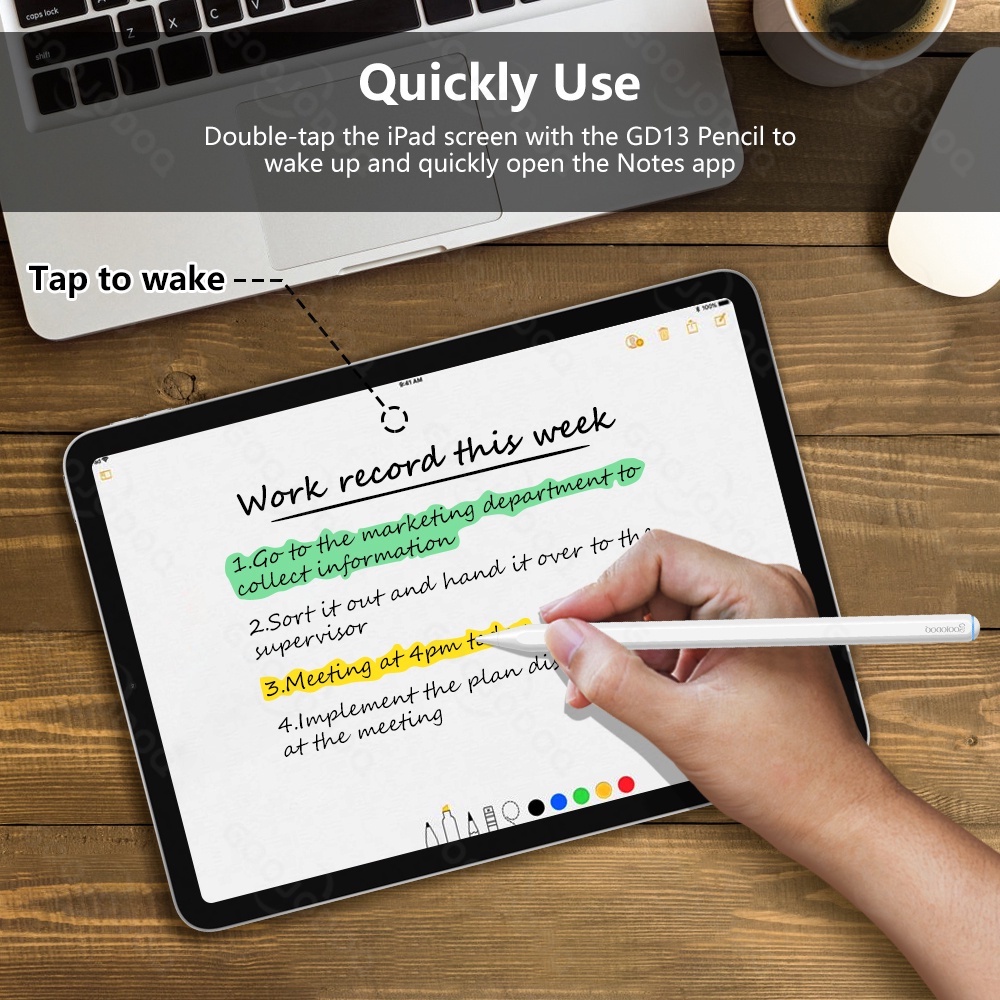 GOOJODOQ 13th GD13 pencil Stylus Pencil for iPad with Palm Rejection with wireless charger, Active Pencil Pen
