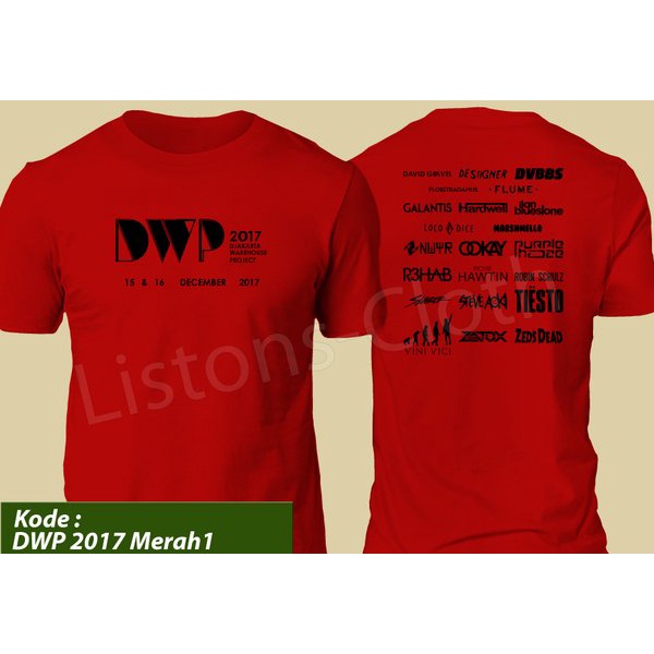 DI JUAL KAOS DJ DJAKARTA WAREHOUSE PROJECT DWP 2017 MERAH1 DJ EDM RAVE