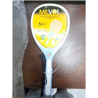 Meval Raket Nyamuk + LED Battery Rechargeable (Kabel)