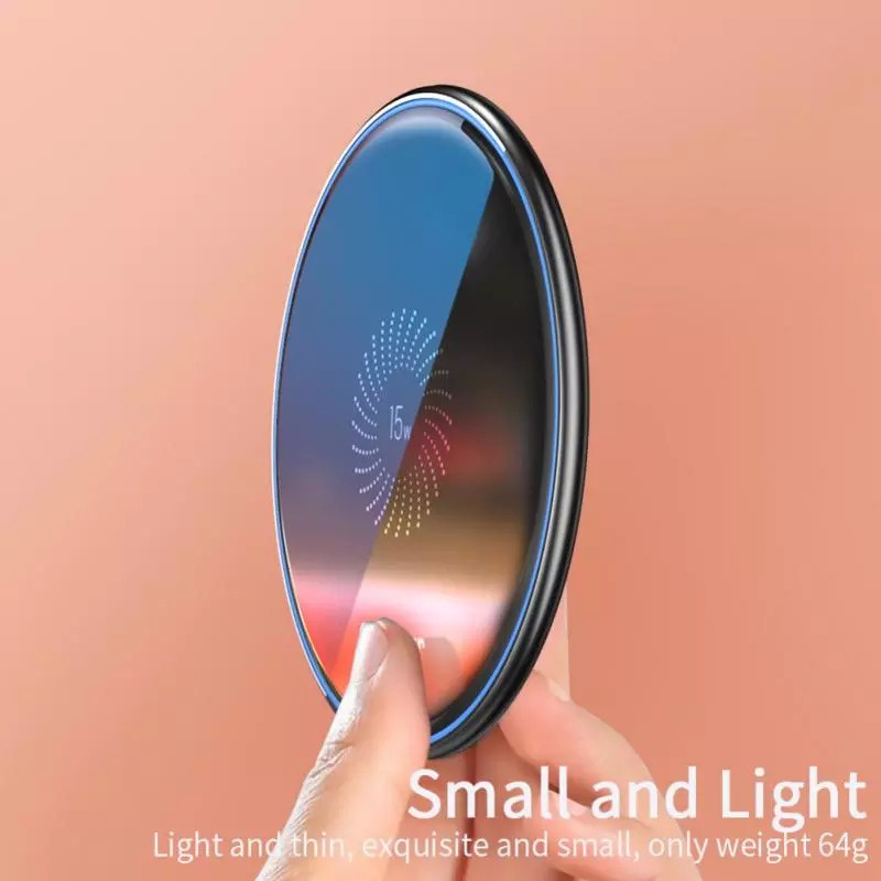 Wireless Charger ESSAGER 15W Qi Fast Charging Pad Mirror Dekstop Port Type C