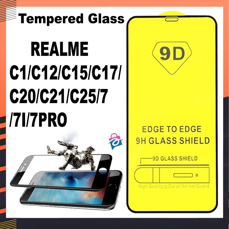 REALME C1/C12/C15/C17/C20/C21/C25/7/7I/7PRO TEMPERED GLASS FULL 5D/9D/21D/29D FULL