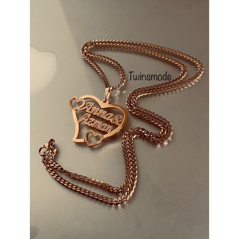 Kalung Nama Gold Silver Titanium Request Nama dan Design