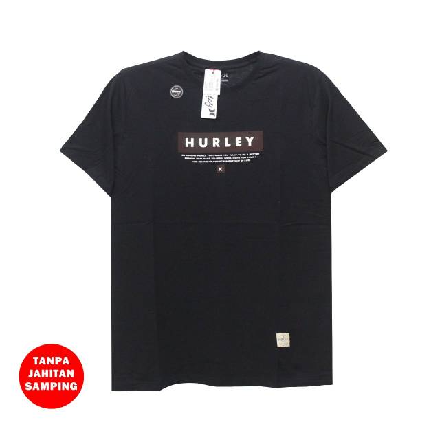 Kaos surfing pria tanpa jahitan samping hurley Hitam 001