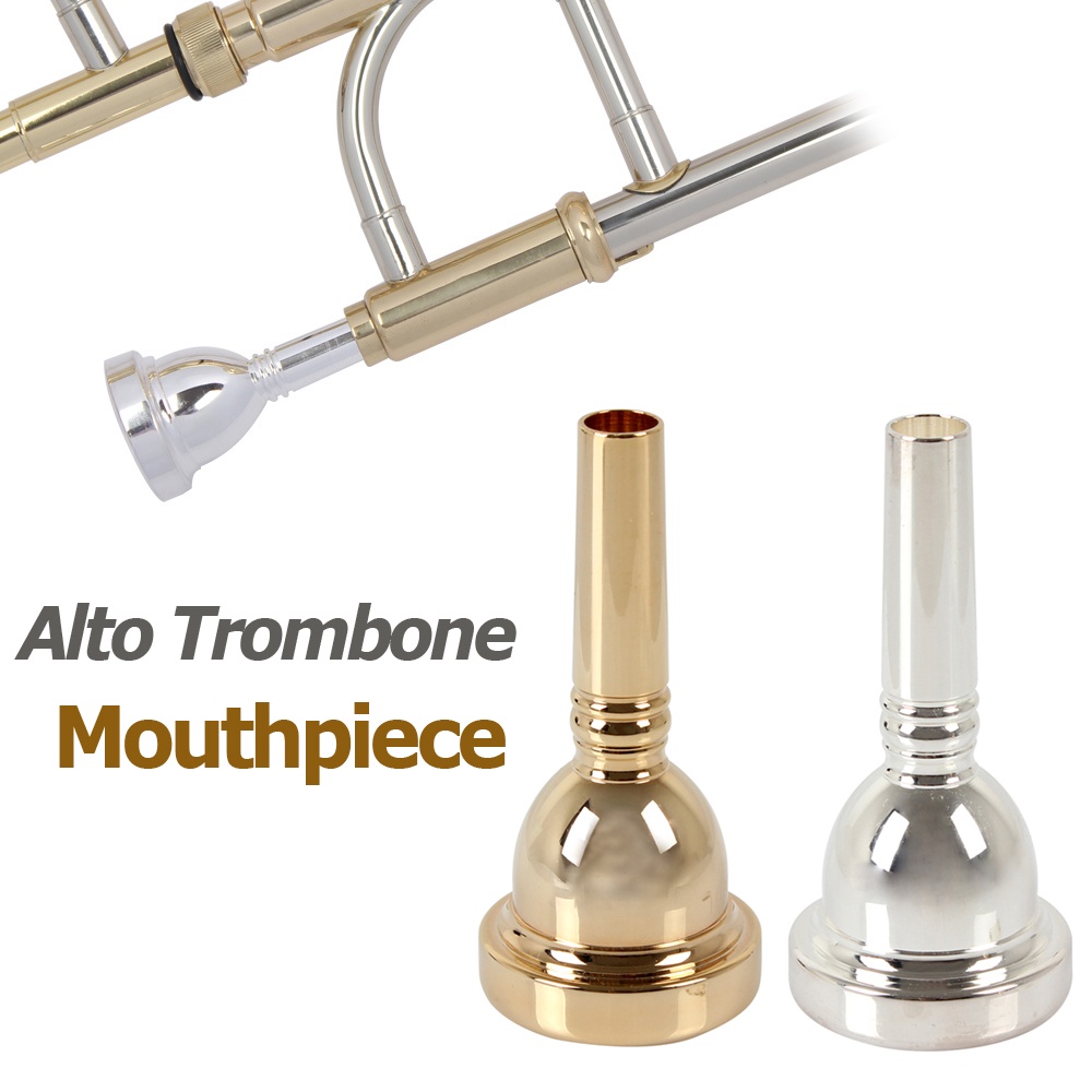 Mouthpiece Alto Trombone Warna Silver / Emas Ukuran 6.5 &quot;Dengan 2 Pilihan Warna