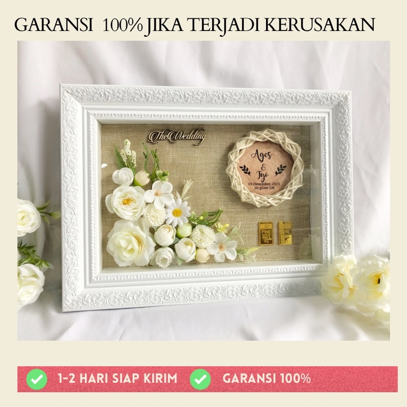 mahar pernikahan bingkai mahar rustic