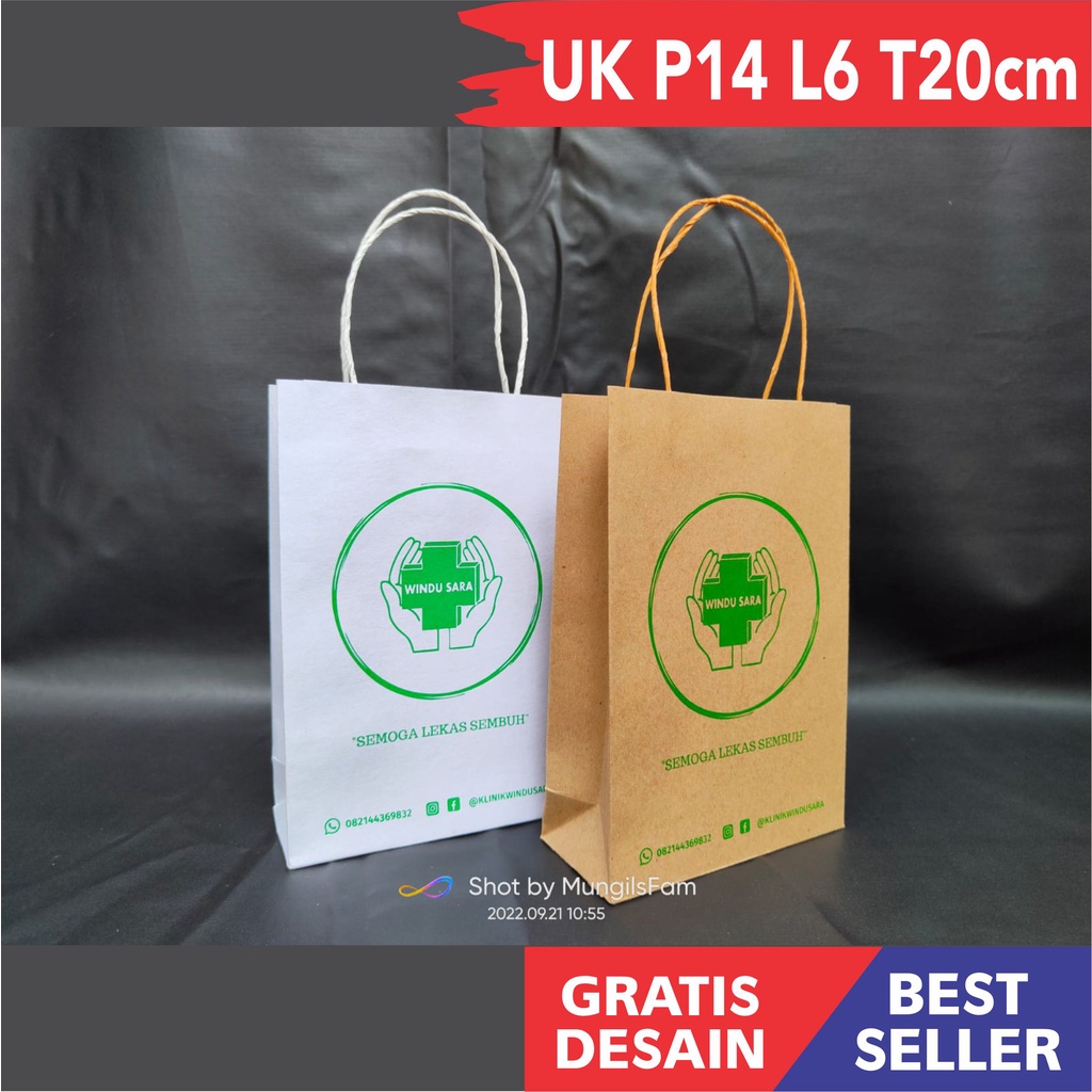 

Tas Kertas Kraft Putih Custom Sablon Free Desain cocok untuk tas skincare, tas kosmetik,tas souvenir, kemasan paperbag custom, tas kertas sablon custom, paperbag skincare custom, tas kertas skincare custom sablon murah