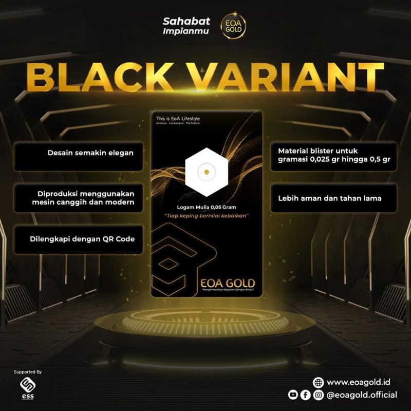 emas murni 0,1gr black variant by eoa gold