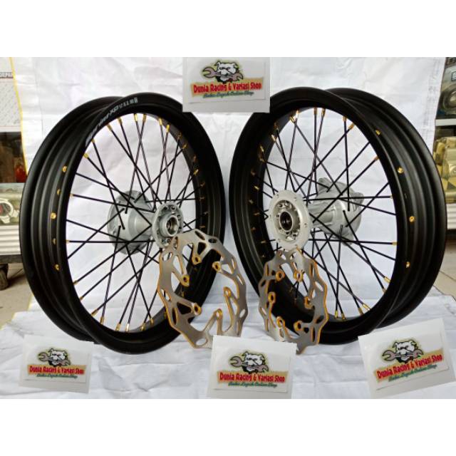 Paketan Velg Supermoto KLX 150 dan DTracker 150 velg sprint XD  lebar 250 300 350 17  sama piringan