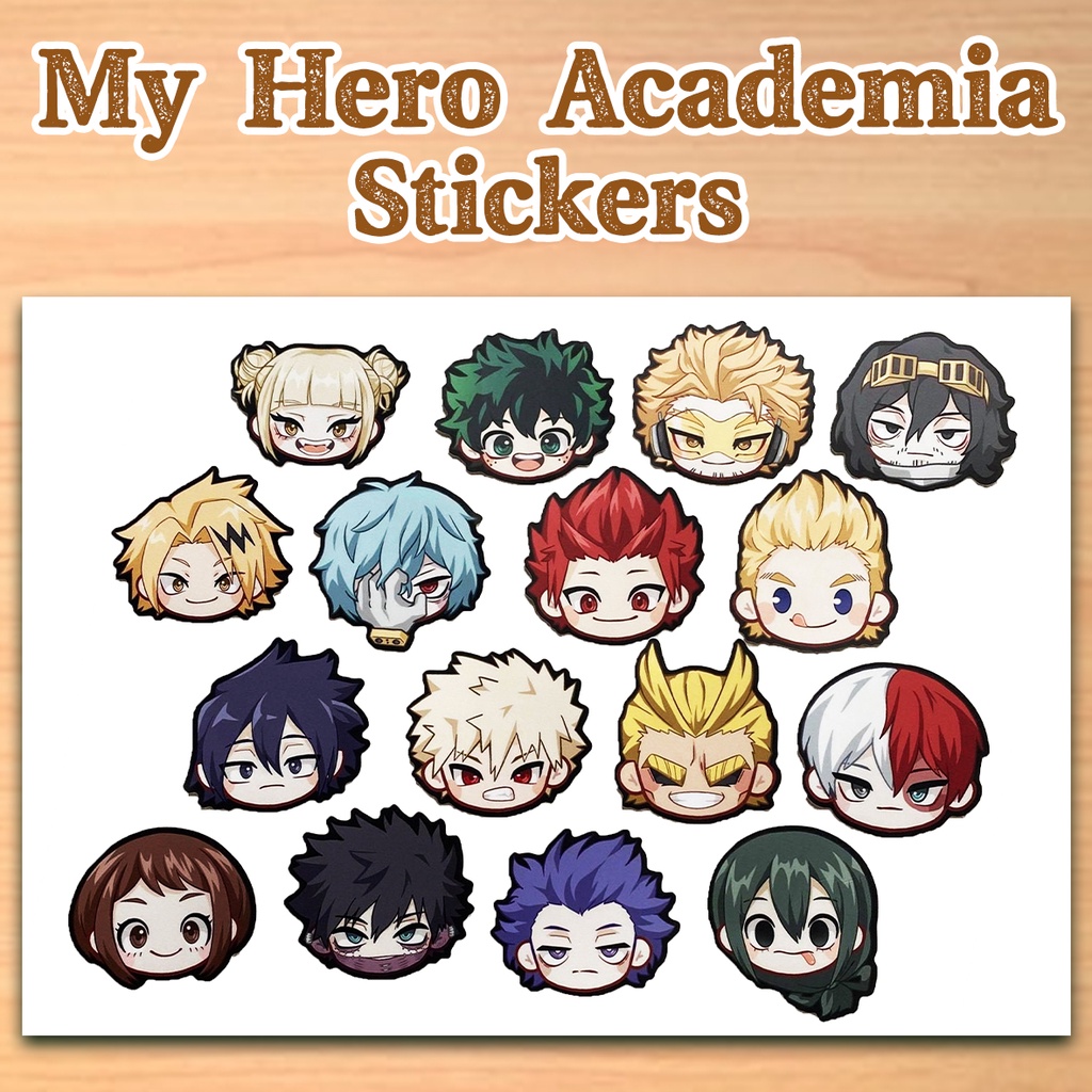 

16pcs My Hero Academia Sticker Sheet Stiker Waterproof Anti Air Boku no Hero Academia Chibi Stickers MHA BNHA Midoriya Bakugo Todoroki Urara All Might Allmight Eraser Head Eraserhead Momo Toga Tsuyu Dabi Iida Mineta Kirishima Miriyo Sero