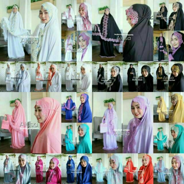 Mukena Bali Renda Brukat Alusa