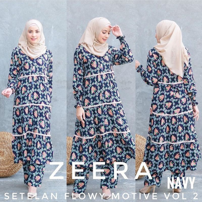 COD BIG SALE SALFASHOP_DASTER ARAB ZEERA SETELAN FLOWY MOTIVE2 ORI BY ZEERA