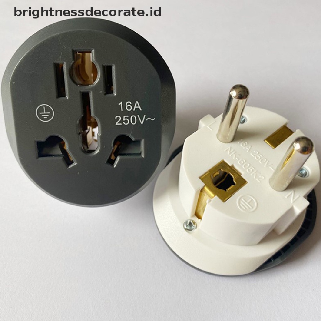 1pc Adapter Konverter Socket Eu Plug Universal 16a Us Ke Eu Au Us Uk Cn Ke