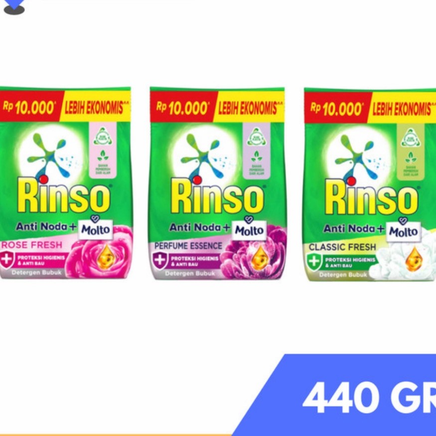 Rinso Detergen Bubuk Anti noda+Molto 400gr