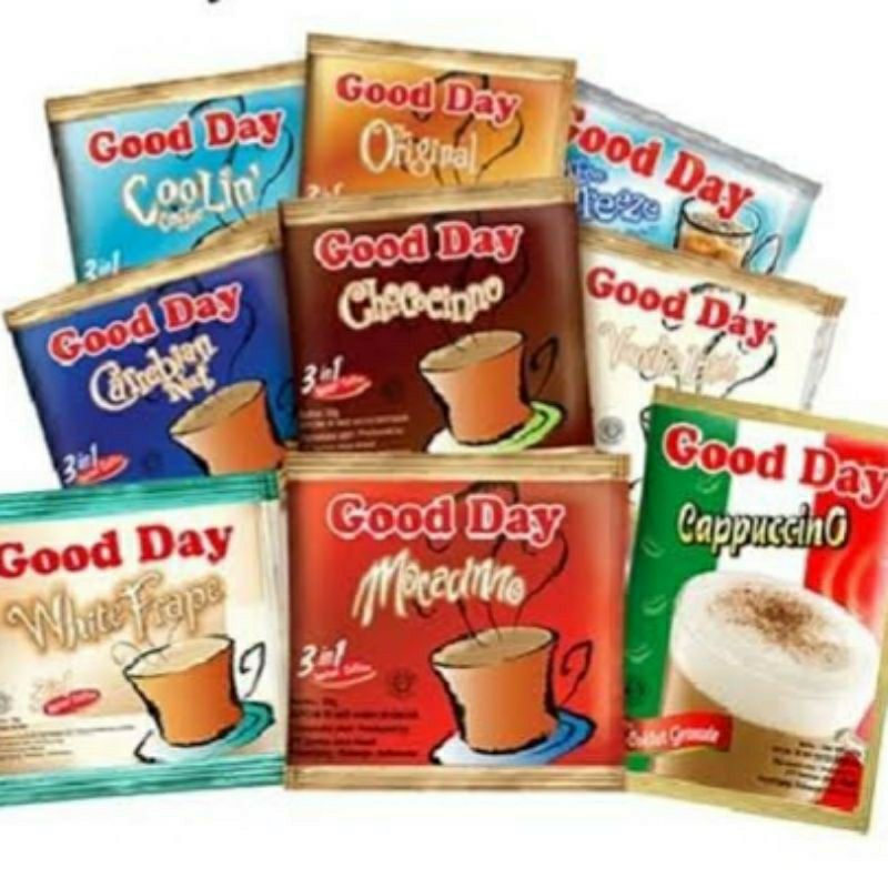 

[10pcs] Kopi Good Day Duet/Cappucino/Freeze Mocafrio/Coolin/Carrebian Nut/Vanilla Latte/Mocacino/Chococino