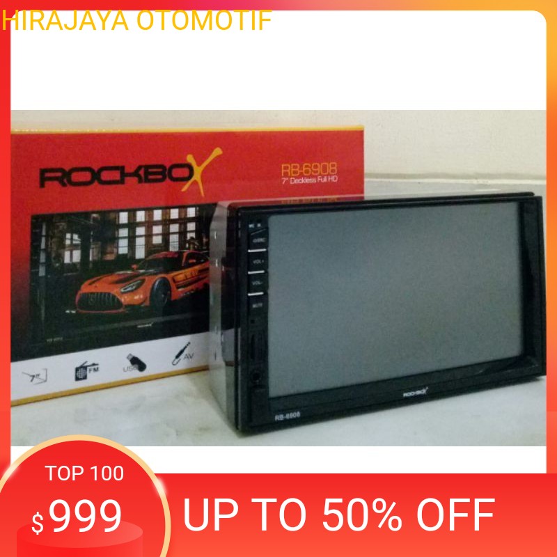 Head unit double din rockbox rb-6908 deckless rockbox rb-6908