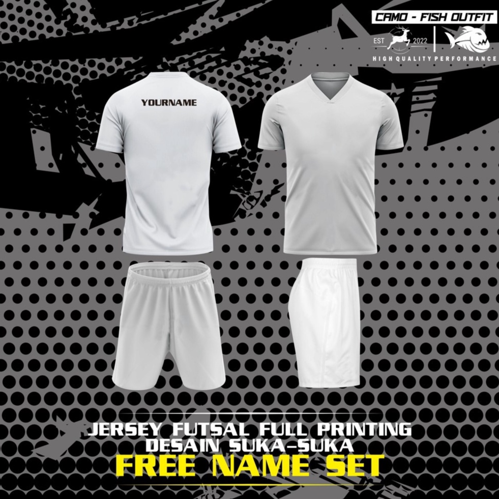 Jual JERSEY FUTSAL FULL PRINTING DESAIN SUKA-SUKA (FREE NAME SET