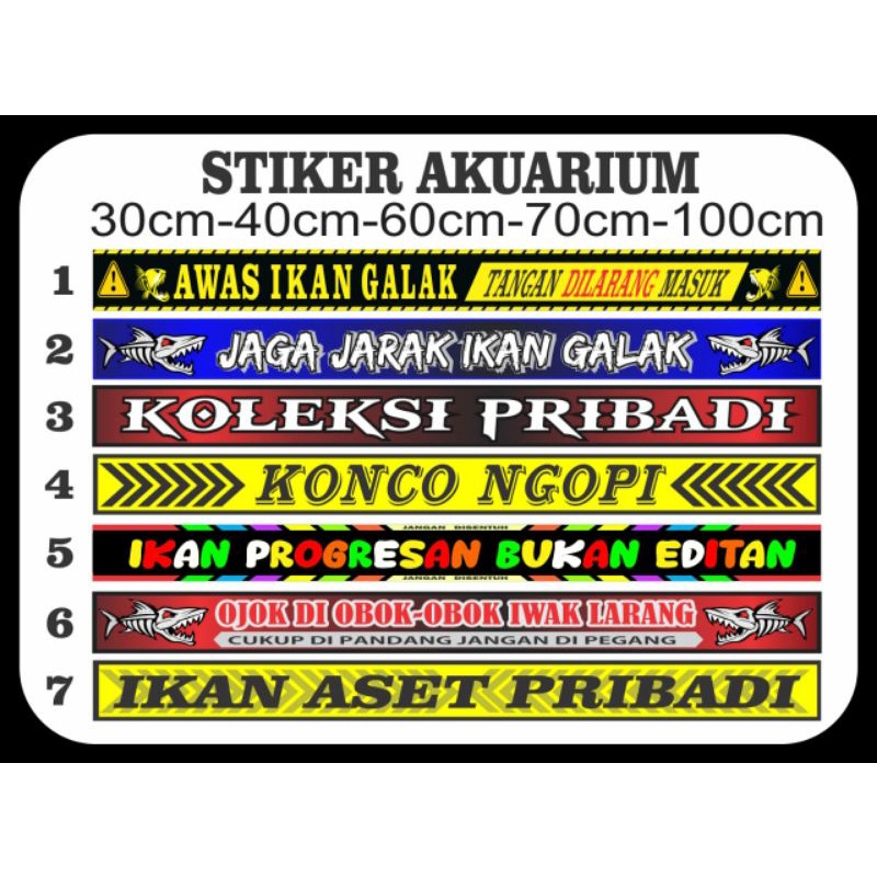 STIKER AQUARIUM COSTUME DESAIN SENDIRI