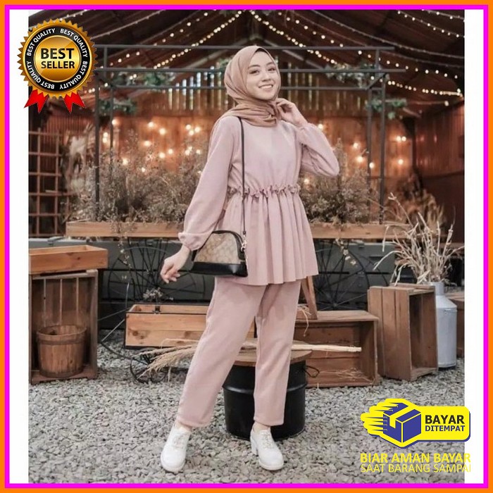 Baju Setelan Remaja Dewasa Ld 110 Xl Santai Modern Keren Kekinian SO167 Mariska Set L Setelan Wanita