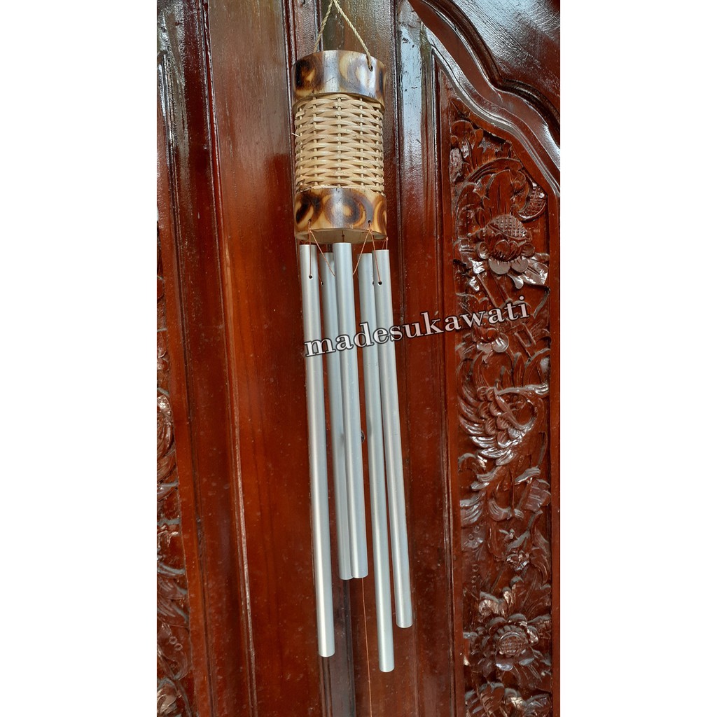 Lonceng bel krincingan wind chime bambu aluminium kerajinan tradisional