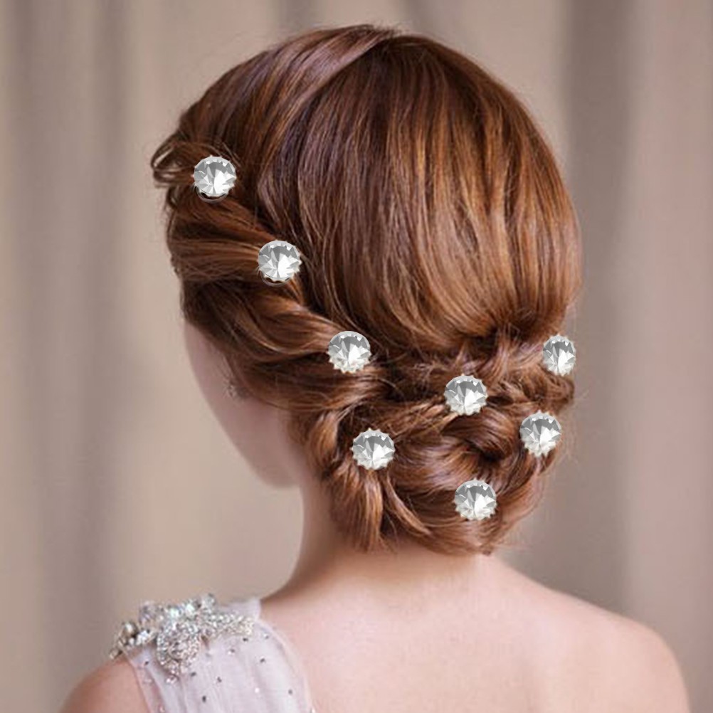 24 Pcs Swirl Hair Pins Crystals Spiral Pins Twists Wedding Clip Hot Sale