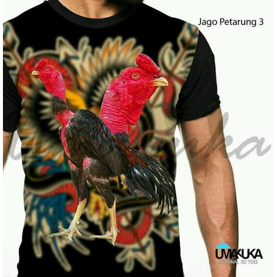 Kaos 3D Full Print Umakuka / Kaos gambar Ayam / JAGO PETARUNG 3