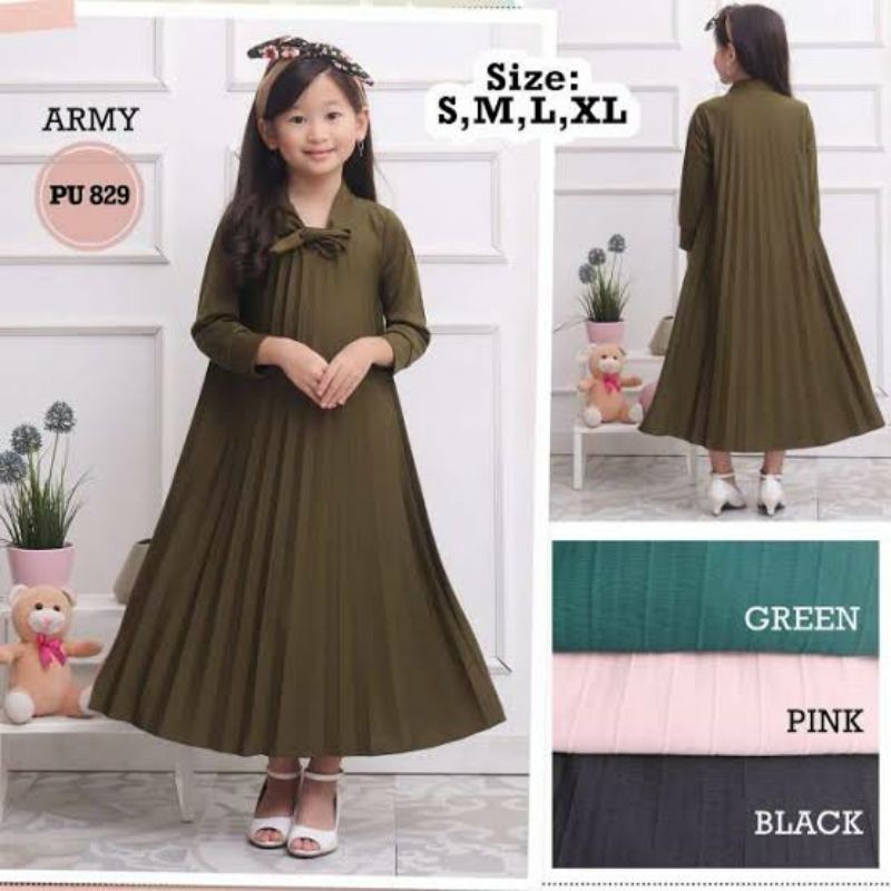 Gamis Plisket Anak Murah | Gamis Plisket Terhits diShopee