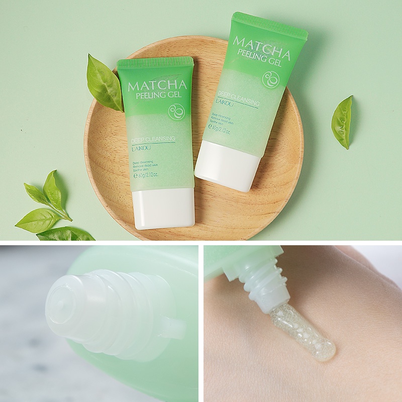 LAIKOU Matcha Face Scrub Peeling Gel Exfoliator Penghilang Jerawat 60g