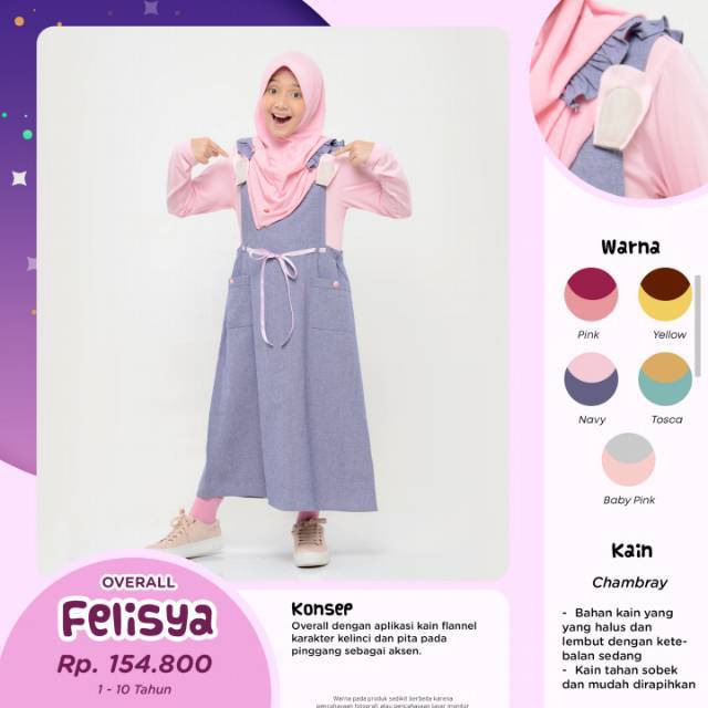  Baju  Anak  OVERALL FELISYA Bani Batuta Rabbani  Shopee 