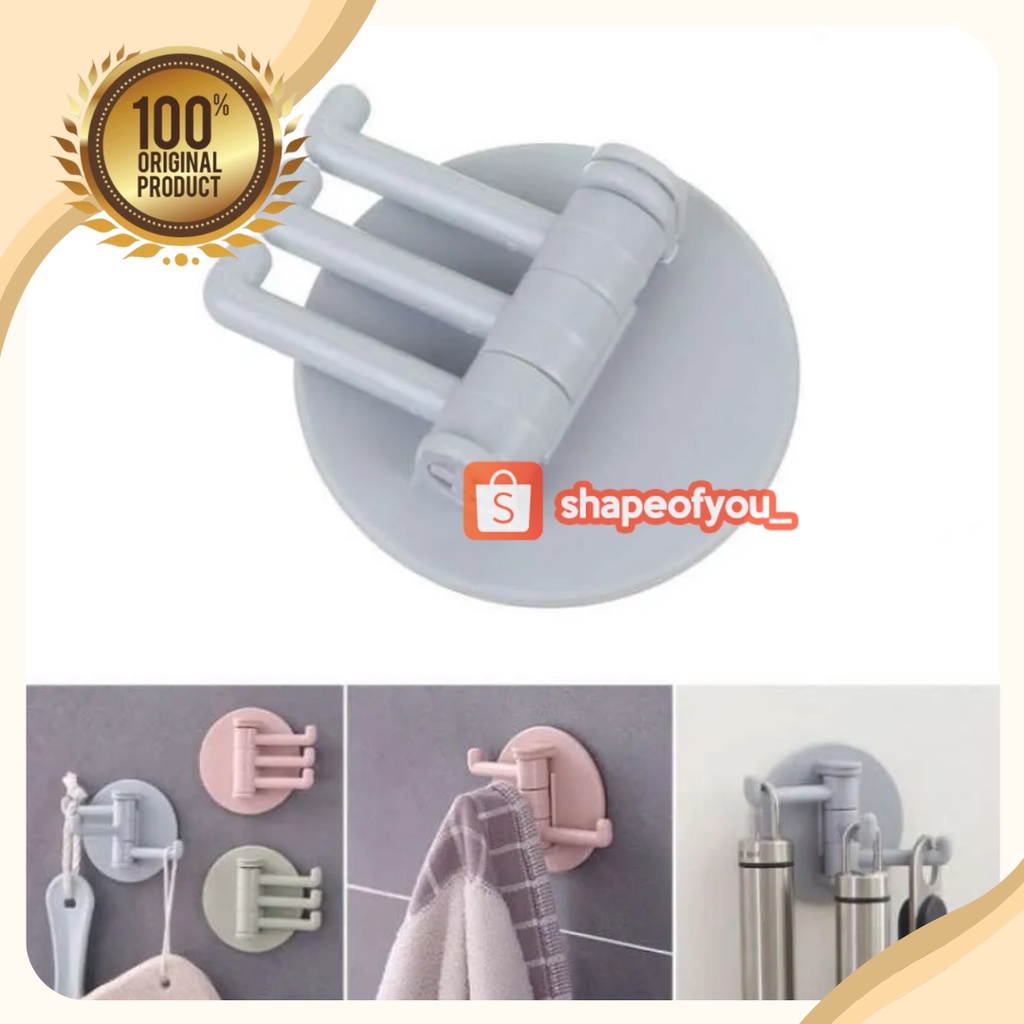 Gantungan Hanger Cantolan 3 in 1 Tempel Tembok Dinding Multifungsi 3in1 Hook Serbaguna Hiasan Dinding Hanger