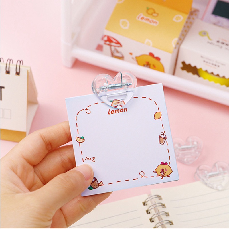 10pcs Transparent Love Plastic Clip Photo Clip Cute Mini Memo Message Clip Sealing Clip for Album