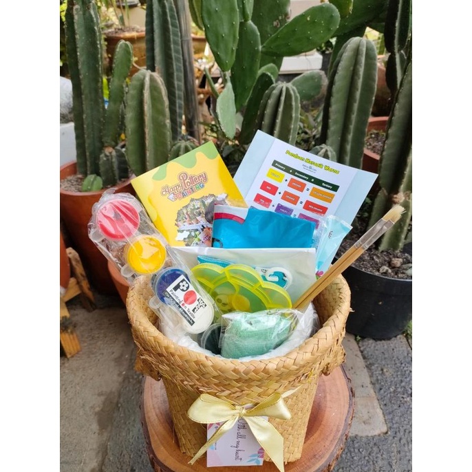 

paket lukis pot gerabah cat akrilik kado unik