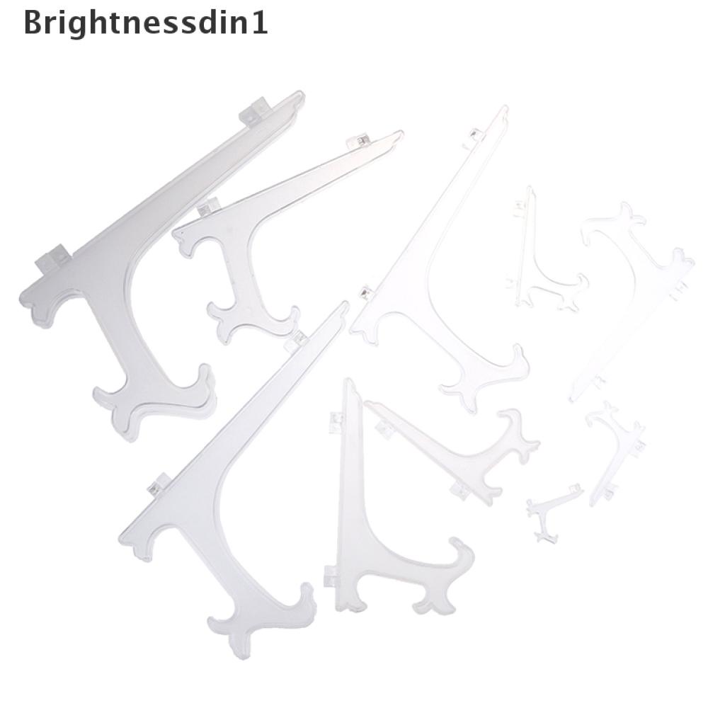 (Brightnessdin1) Stand Holder / Dudukan Display Piring / Foto Bahan Plastik Transparan Others