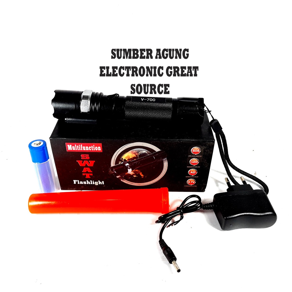 V700 Senter Alloy SWAT Bahan Kuat Laser Merah Jarak Jauh Pointer