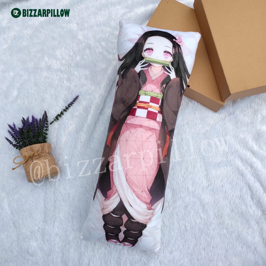 Bizzarpillow Bantal Waifu Dakimakura Ukuran 60x22 cm Custom Jujutsu Kaisen / AOT / Demon Slayer BZ302