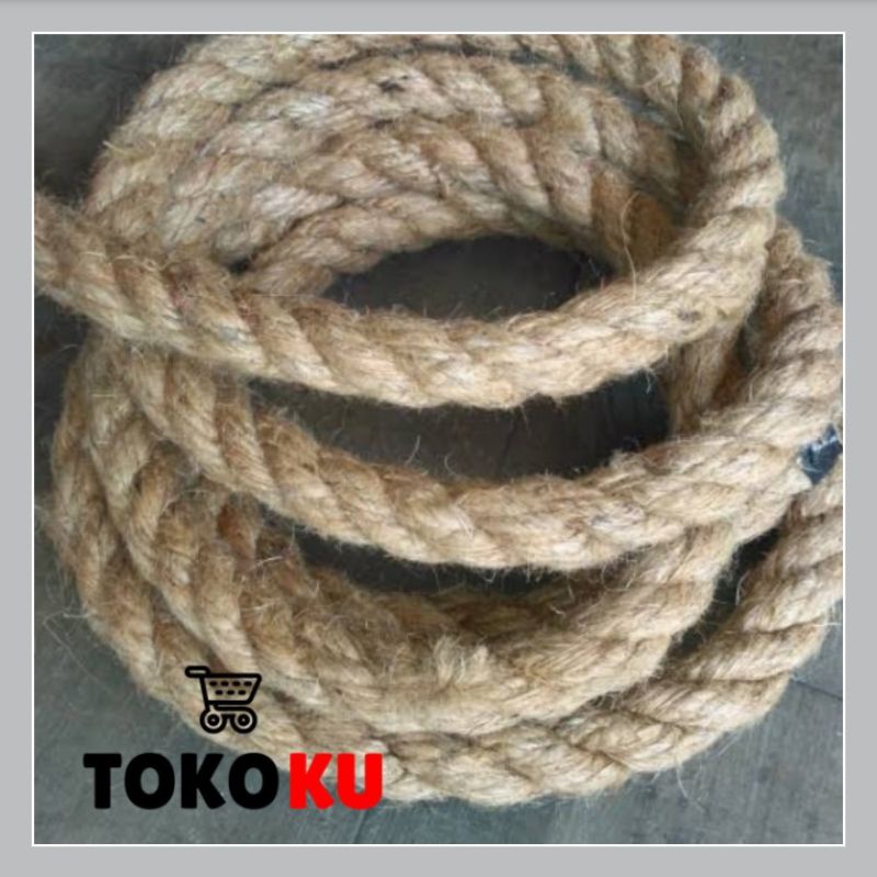 

TALI TAMBANG/TALI TARIK TAMBANG DIAMETER 2 CM/TALI GONI KREM PER METER