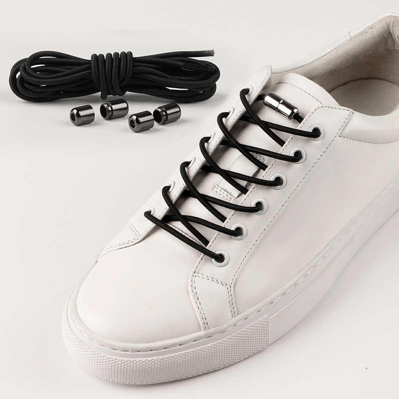 Tali Sepatu Elastis Karet Praktis Model Lock Tube Tali Sepatu Lazy Shoelace with Lock Capsule (SEPASANG)