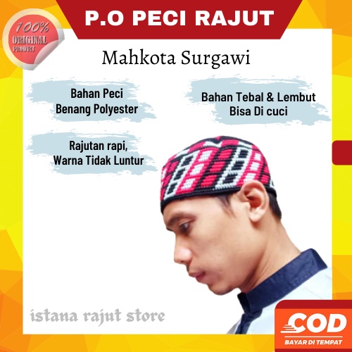 Pre order Peci kopyah kopiah Rajut Yaman Mahkota Surgawi No 05-10 Dewasa Tebal Murah warna atau polo