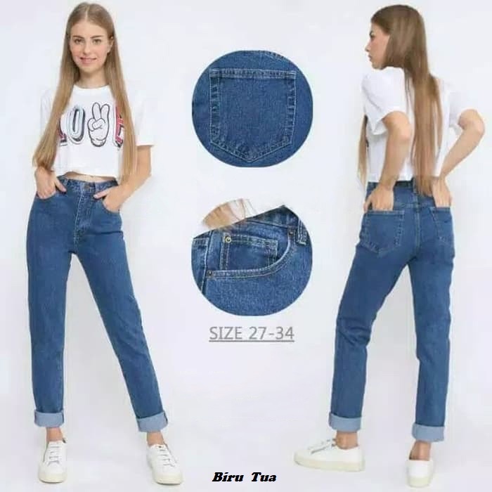 Celana Jeans Ckey Boyfriend Highwaist