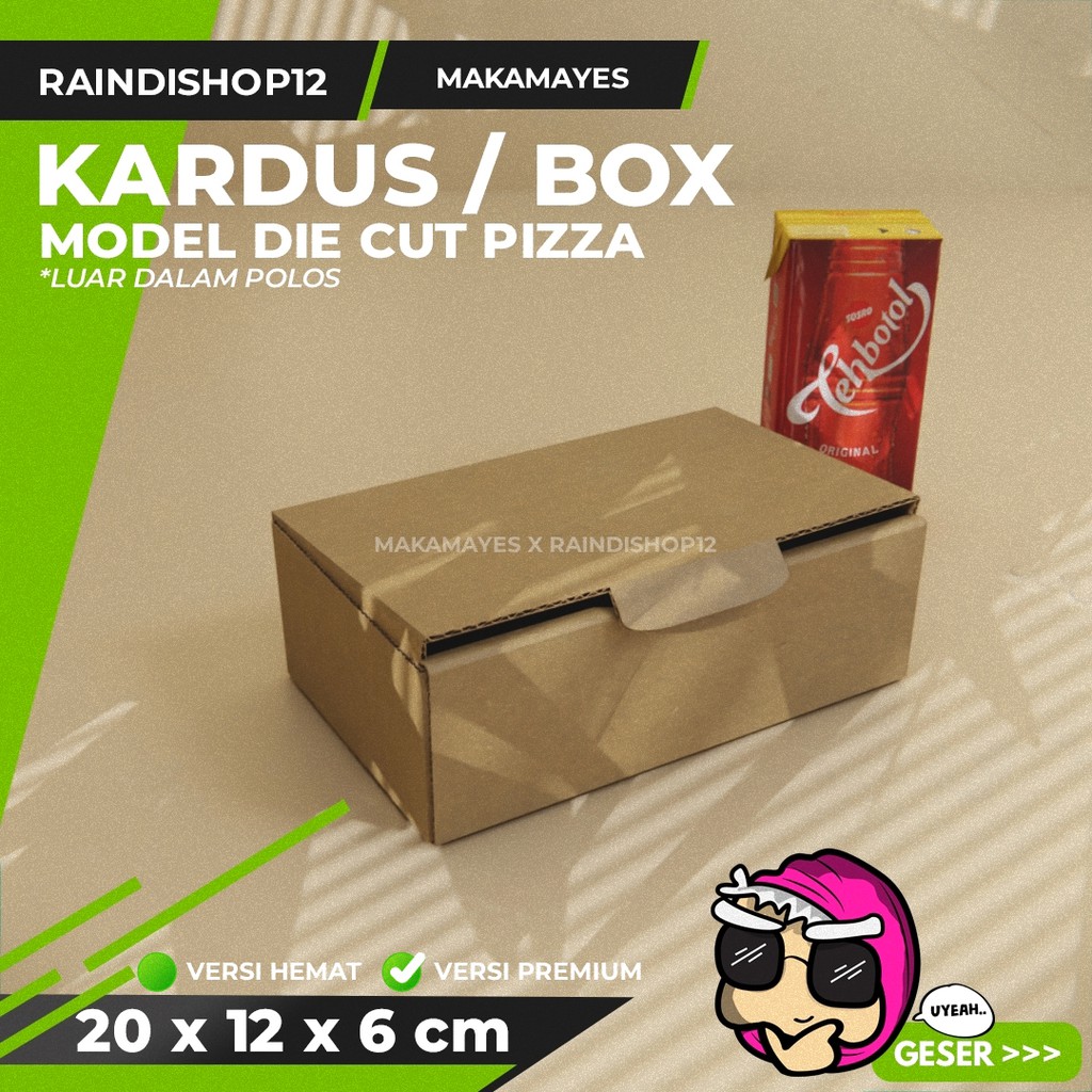

(MIN 10 PCS) BOX 20 X 12 X 6 CM KARDUS DIE CUT PIZZA KEMASAN PACKAGING KADO