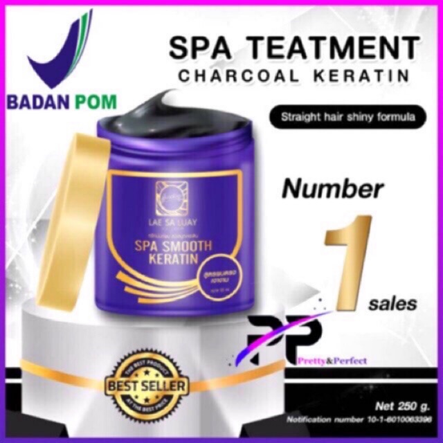 [ BISA COD ] Masker rambut Thailand LAE SA LUAY SMOOTH SUPREME CHARCOAL